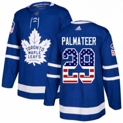 Youth Adidas Toronto Maple Leafs 29 Mike Palmateer Authentic Royal Blue USA Flag Fashion NHL Jersey 