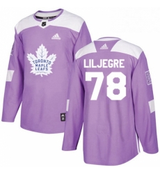 Youth Adidas Toronto Maple Leafs 78 Timothy Liljegren Authentic Purple Fights Cancer Practice NHL Jersey 