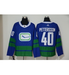 Canucks 40 Elias Pettersson Blue Alternate Authentic Stitched Hockey Jersey