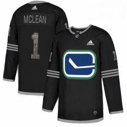 Mens Adidas Vancouver Canucks 1 Kirk Mclean Black 1 Authentic Classic Stitched NHL Jersey 