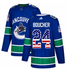 Mens Adidas Vancouver Canucks 24 Reid Boucher Authentic Blue USA Flag Fashion NHL Jersey 