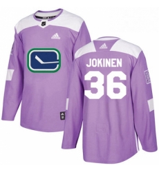 Mens Adidas Vancouver Canucks 36 Jussi Jokinen Authentic Purple Fights Cancer Practice NHL Jerse