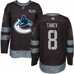 Mens Adidas Vancouver Canucks 8 Christopher Tanev Premier Black 1917 2017 100th Anniversary NHL Jersey 