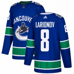 Mens Adidas Vancouver Canucks 8 Igor Larionov Authentic Blue Home NHL Jersey 