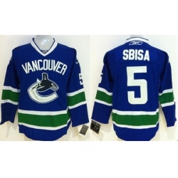 Vancouver Canucks #5 Luca Sbisa Blue Stitched Jersey