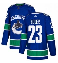 Youth Adidas Vancouver Canucks 23 Alexander Edler Premier Blue Home NHL Jersey 