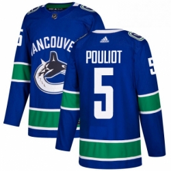 Youth Adidas Vancouver Canucks 5 Derrick Pouliot Authentic Blue Home NHL Jersey 