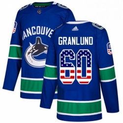 Youth Adidas Vancouver Canucks 60 Markus Granlund Authentic Blue USA Flag Fashion NHL Jersey 