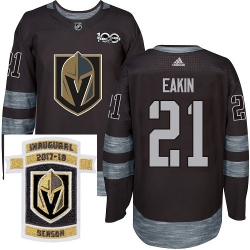 Adidas Golden Knights #21 Cody Eakin Black 1917 2017 100th Anniversary Stitched NHL Inaugural Season Patch Jersey