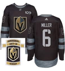 Adidas Golden Knights #6 Colin Miller Black 1917 2017 100th Anniversary Stitched NHL Inaugural Season Patch Jersey