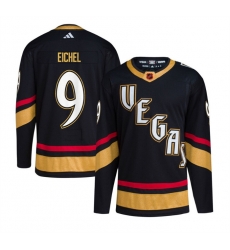 Men Vegas Golden Knights 9 Jack Eichel Black 2022 23 Reverse Retro Stitched Jersey