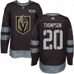 Mens Adidas Vegas Golden Knights 20 Paul Thompson Authentic Black 1917 2017 100th Anniversary NHL Jersey 