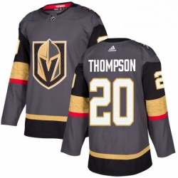 Mens Adidas Vegas Golden Knights 20 Paul Thompson Premier Gray Home NHL Jersey 