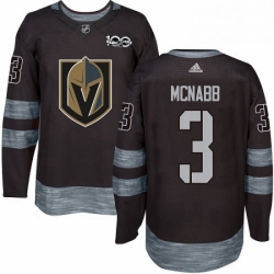 Mens Adidas Vegas Golden Knights 3 Brayden McNabb Authentic Black 1917 2017 100th Anniversary NHL Jersey 