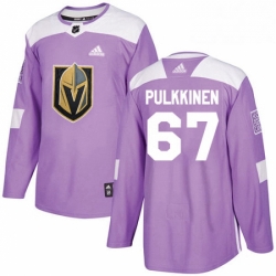 Mens Adidas Vegas Golden Knights 67 Teemu Pulkkinen Authentic Purple Fights Cancer Practice NHL Jersey 