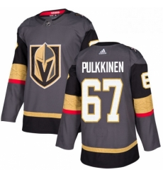 Mens Adidas Vegas Golden Knights 67 Teemu Pulkkinen Premier Gray Home NHL Jersey 