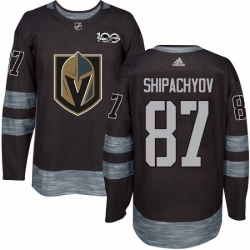 Mens Adidas Vegas Golden Knights 87 Vadim Shipachyov Authentic Black 1917 2017 100th Anniversary NHL Jersey 