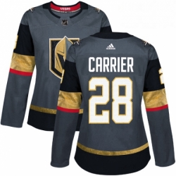 Womens Adidas Vegas Golden Knights 28 William Carrier Authentic Gray Home NHL Jersey 