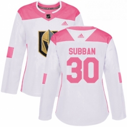 Womens Adidas Vegas Golden Knights 30 Malcolm Subban Authentic WhitePink Fashion NHL Jersey 