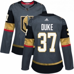 Womens Adidas Vegas Golden Knights 37 Reid Duke Authentic Gray Home NHL Jersey 