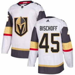 Womens Adidas Vegas Golden Knights 45 Jake Bischoff Authentic White Away NHL Jersey 