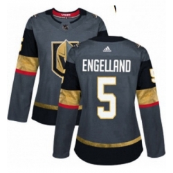 Womens Adidas Vegas Golden Knights 5 Deryk Engelland Authentic Gray Home NHL Jersey 