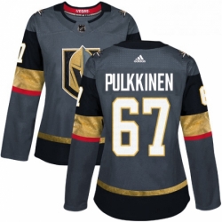 Womens Adidas Vegas Golden Knights 67 Teemu Pulkkinen Authentic Gray Home NHL Jersey 