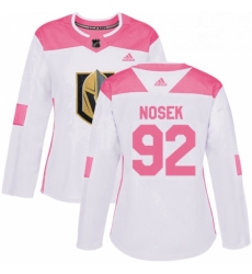 Womens Adidas Vegas Golden Knights 92 Tomas Nosek Authentic WhitePink Fashion NHL Jersey 