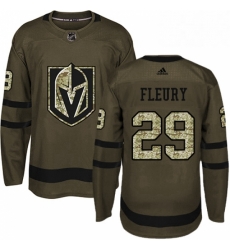 Youth Adidas Vegas Golden Knights 29 Marc Andre Fleury Authentic Green Salute to Service NHL Jersey 