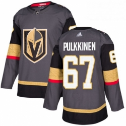 Youth Adidas Vegas Golden Knights 67 Teemu Pulkkinen Authentic Gray Home NHL Jersey 