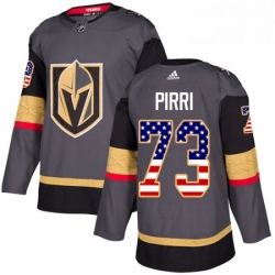 Youth Adidas Vegas Golden Knights 73 Brandon Pirri Authentic Gray USA Flag Fashion NHL Jersey 