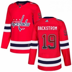 Mens Adidas Washington Capitals 19 Nicklas Backstrom Authentic Red Drift Fashion NHL Jersey 