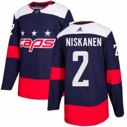 Mens Adidas Washington Capitals 2 Matt Niskanen Authentic Navy Blue 2018 Stadium Series NHL Jersey 