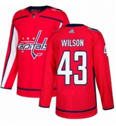 Mens Adidas Washington Capitals 43 Tom Wilson Premier Red Home NHL Jersey 