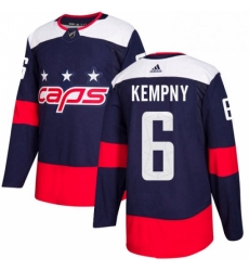 Mens Adidas Washington Capitals 6 Michal Kempny Authentic Navy Blue 2018 Stadium Series NHL Jersey 