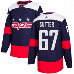 Mens Adidas Washington Capitals 67 Riley Sutter Authentic Navy Blue 2018 Stadium Series NHL Jersey 