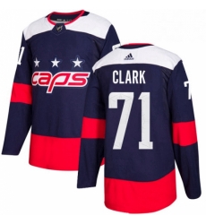 Mens Adidas Washington Capitals 71 Kody Clark Authentic Navy Blue 2018 Stadium Series NHL Jerse