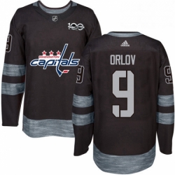 Mens Adidas Washington Capitals 9 Dmitry Orlov Premier Black 1917 2017 100th Anniversary NHL Jersey 