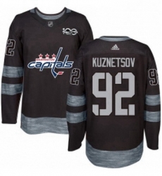 Mens Adidas Washington Capitals 92 Evgeny Kuznetsov Authentic Black 1917 2017 100th Anniversary NHL Jersey 