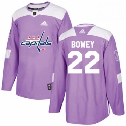 Youth Adidas Washington Capitals 22 Madison Bowey Authentic Purple Fights Cancer Practice NHL Jersey 