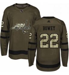 Youth Adidas Washington Capitals 22 Madison Bowey Premier Green Salute to Service NHL Jersey 