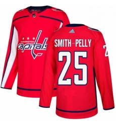 Youth Adidas Washington Capitals 25 Devante Smith Pelly Authentic Red Home NHL Jersey 