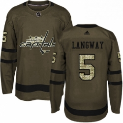 Youth Adidas Washington Capitals 5 Rod Langway Authentic Green Salute to Service NHL Jersey 