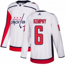 Youth Adidas Washington Capitals 6 Michal Kempny Authentic White Away NHL Jersey 