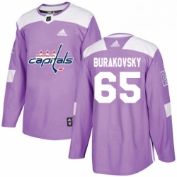 Youth Adidas Washington Capitals 65 Andre Burakovsky Authentic Purple Fights Cancer Practice NHL Jersey 