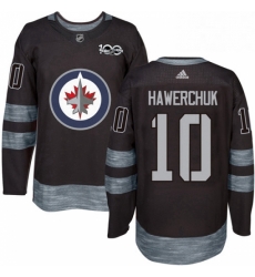 Mens Adidas Winnipeg Jets 10 Dale Hawerchuk Premier Black 1917 2017 100th Anniversary NHL Jersey 