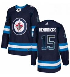 Mens Adidas Winnipeg Jets 15 Matt Hendricks Authentic Navy Blue Drift Fashion NHL Jersey 