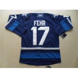 nhl winnipeg jets #17 fehr blue 2011 new