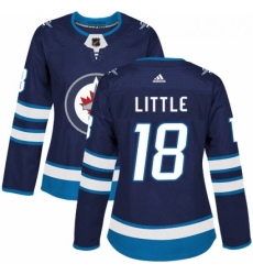 Womens Adidas Winnipeg Jets 18 Bryan Little Premier Navy Blue Home NHL Jersey 