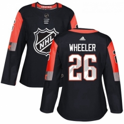 Womens Adidas Winnipeg Jets 26 Blake Wheeler Authentic Black 2018 All Star Central Division NHL Jersey 